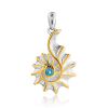 Shell Motif Silver Topaz Pendant, image 