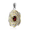 Flamboyant Design Silver Garnet Pendant, image 
