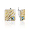 Square Silver Topaz Earrings, image 