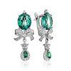 Fabulous Bow Motif Silver Quartz Earrings, image 
