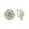 Floral Design Silver Topaz Earrings, image 