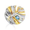 Leaf Design Silver Topaz Ring, Ring Size: 7 / 17.5, image 