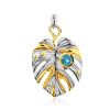 Leaf Design Silver Topaz Pendant, image 