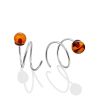 Spiral Design Silver Amber Earrings The Palazzo, image 