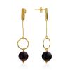 Stylish Gilded Silver Amber Dangle Earrings The Palazzo, image 