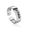 Trendy Silver Engraved Ring "ДЕЛАЙ", Ring Size: 8.5 / 18.5, image 