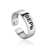 Stylish Silver Engraved Ring "ВЕРЬ", Ring Size: 7 / 17.5, image 
