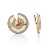 Gorgeous Disc Design Gold Crystal Earrings, image 