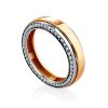 Statement Bicolor Gold Crystal Band Ring, Ring Size: 7 / 17.5, image 