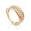 Chain Motif Gold Crystal Ring, Ring Size: 6.5 / 17, image 