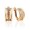 Chain Motif Gold Crystal Earrings, image 