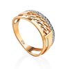 Chic and Classy Chain Motif Gold Crystal Ring, Ring Size: 6.5 / 17, image 
