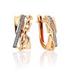 Stylish Chain Motif Gold Crystal Earrings, image 