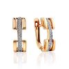 Contemporary Design Gold Crystal Earrings, image 