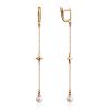 Chic And Classy Gold Pearl Chain Earrings, image 