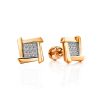 Minimalist Gold Crystal Stud Earrings, image 