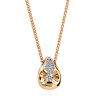 Classy Teardrop Design Gold Diamond Necklace, image 