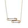 Trendy Gold Crystal Safety Pin Necklace, image 