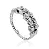 Fashionable Silver Beaded Ring The Sparkling, Ring Size: 6.5 / 17, image 