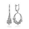 Glittering Silver Dangle Hoop Earrings Thе Sparkling, image 