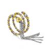Bicolor Silver Coiled Ring With Tassel Charm The Sparkling, Ring Size: 5.5 / 16, image 