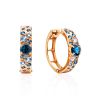 Medium Size Gold Topaz Hoop Earrings, image 