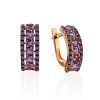 Romantic Style Gold Amethyst Earrings, image 