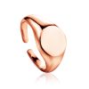 Trendy Rose Plated Silver Signet Ring The ICONIC, Ring Size: Adjustable, image 
