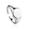 Glossy Silver Signet Ring The ICONIC, Ring Size: Adjustable, image 