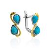 Infinity Motif Silver Turquoise Earrings, image 