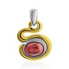 Bright Gilded Silver Rhodonite Pendant, image 