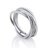Multi Band Silver Ring The Silk, Ring Size: 8 / 18, image 