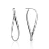 Glossy Swirling Silver Hoop Earrings The Silk, image 