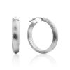 Chic Matte Silver Hoop Earrings The Silk, image 