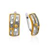 Bicolor Gilded Silver Earrings, image 