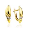 Classy Gilded Silver Crystal Earrings, image 