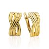 Intertwined Design Gilded Silver Earrings, image 