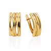 Glossy Gilded Silver Latch Back Earrings, image 