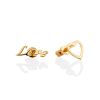 Cute Asymmetric Gilded Silver Studs "LOVE", image 