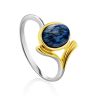 Boho Chic Style Silver Azurite Ring, Ring Size: 7 / 17.5, image 