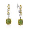 Elegant Gilded Silver Jade Dangle Earrings, image 