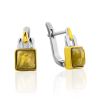 Chain Motif Silver Lizardite Earrings, image 