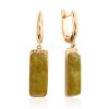 Ethnic Style Gilded Silver Lizardite Earrings, image 