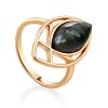 Cut Out Design Gilded Silver Seraphinite Ring, Ring Size: 7 / 17.5, image 