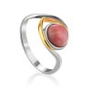 Curvaceous Design Gilded Silver Rhodonite Ring, Ring Size: 8 / 18, image 