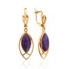 Ultra Feminine Gilded Silver Charoite Earrings, image 