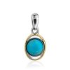 Chic Bicolor Silver Turquoise Pendant, image 