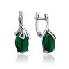 Chic Silver Reconstituted Malachite Earrings, image 