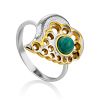 Heart Motif Silver Amazonite Set, Ring Size: 8 / 18, image 