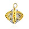 Stingray Motif Gilded Silver Crystal Pendant, image 